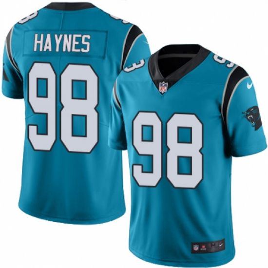 Men Carolina Panthers 98 Marquis Haynes Nike Blue Game NFL Jersey